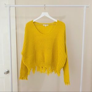 young fabulous & broke distressed sweater m/l